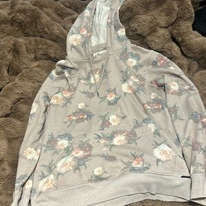 On The Byas Floral Print Light Weight Sweatshirt Hoodie Women's S